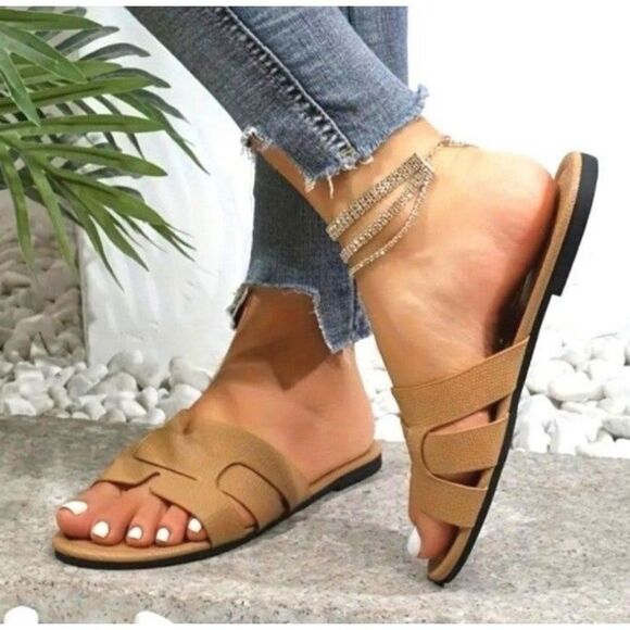 Women's non-slip flat sandal slide - Picture 3 of 4